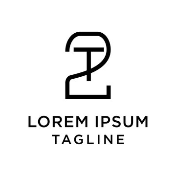 initial letter logo 2T, T2 logo template 