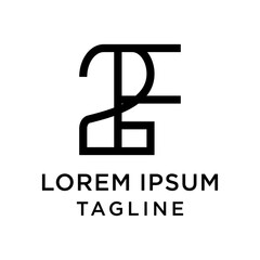 initial letter logo 2F, F2 logo template