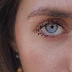 close up of female eye
