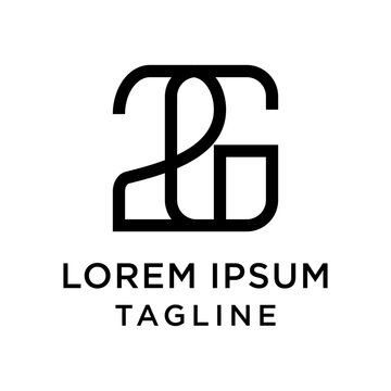 initial letter logo 2G, G2 logo template 