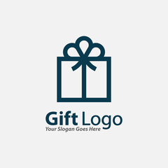 Gift Logo Vector,  Icon, Emblem, Gift Shop Logo Design Concept, Creative Symbol.