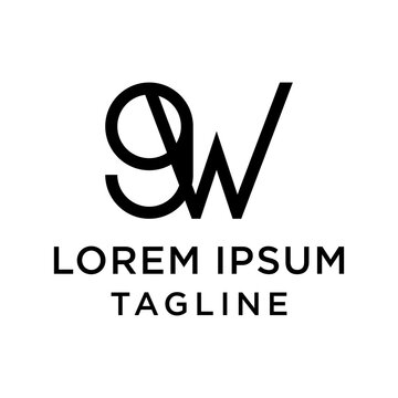 initial letter logo 9W, W9 logo template 