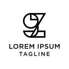 initial letter logo 9Z, Z9 logo template