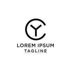 initial letter logo CY, YC logo template