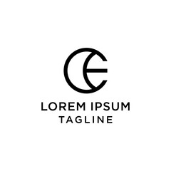 initial letter logo CE, EC logo template