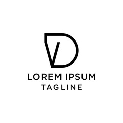 initial letter logo DV, VD logo template 
