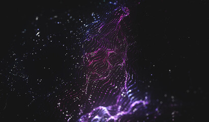 Abstract polygonal space low poly dark background with connecting dots and lines. Connection structure. Science background. Futuristic polygonal background. Triangular background. Wallpaper. Business