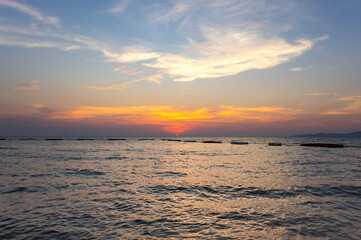 Fototapeta premium Sunset over Gulf of Thailand