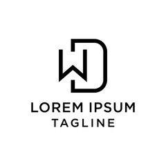 initial letter logo DW, WD logo template 