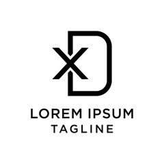 initial letter logo DX, XD logo template 
