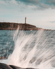 lighthouse on a cliff on the east coast of sweden