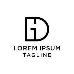 initial letter logo DG, GD logo template 