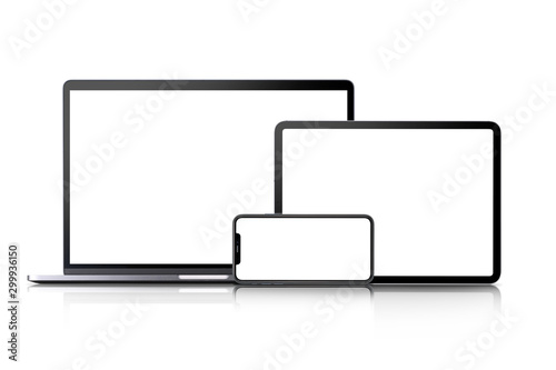 ノートパソコン スマートフォン タブレット端末の横位置合成用素材 Wall Mural Hanahal