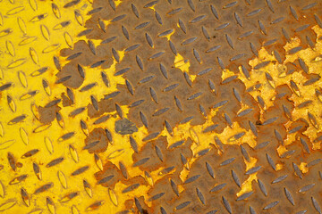 Paint peeling checkered plate