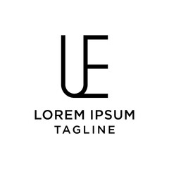 initial letter logo EU, UE logo template