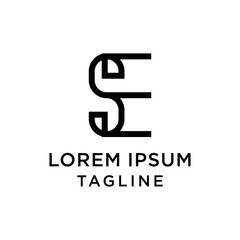 initial letter logo ES, SE logo template 