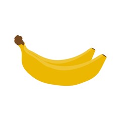banana icon, isolated, black on the white background. Vector