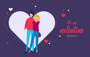 Valentines day card. Vector illustration.