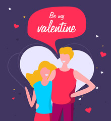 Valentines day card. Vector illustration.