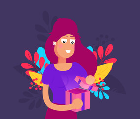 Valentines day card. Vector illustration.