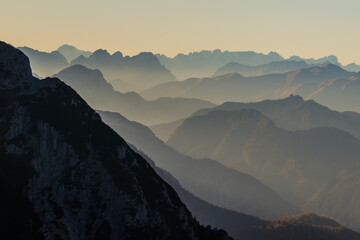 An autumn view over the alps of Friuli Venezia-Giulia