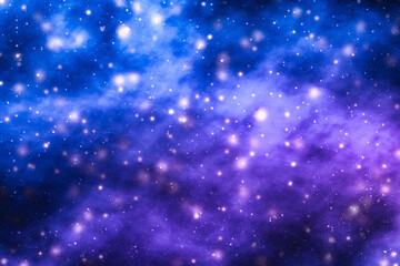 Stars, planet and galaxy in cosmos universe, space and time travel science background