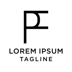 initial letter logo FP, PF logo template 