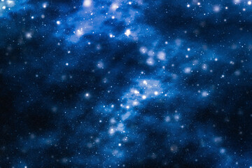 Stars, planet and galaxy in cosmos universe, space and time travel science background
