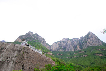 Fototapeta na wymiar reservoir dam scenery in yuntai mountain scenic spot, jiaozuo, henan province, China.