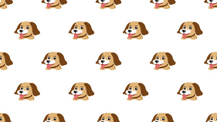 Cartoon character brown dog seamless pattern background for design.