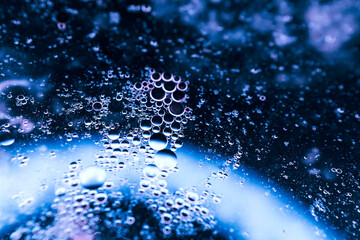 air bubbles in blue water