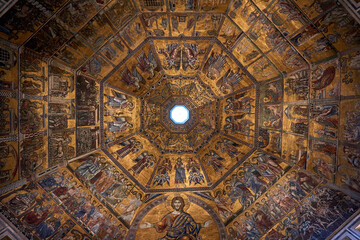 Fototapeta na wymiar Ceiling of Baptistery of St. John Battistero di San Giovanni Florence Italy