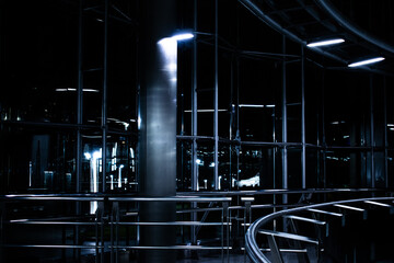 Industrial metal construction with light 