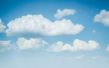 Perfect moment of the azure sky on a sunny day with clouds.