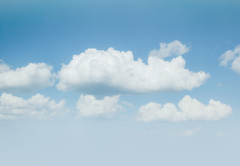 Perfect moment of the azure sky on a sunny day with clouds.