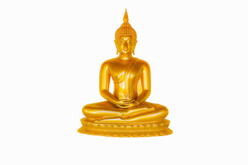 Golden Buddha isolated on white background