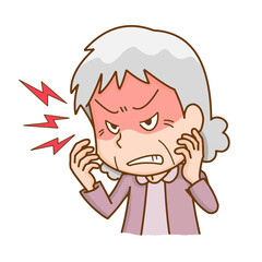 イライラ　女性　おばあさん　不満　怒り　怒る