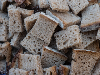 Brotstücken als Hintergrund