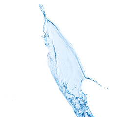 blue water splash isolated on white background