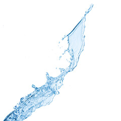 blue water splash isolated on white background