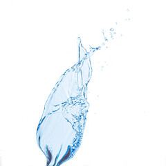 blue water splash isolated on white background