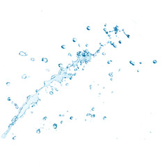 blue water splash isolated on white background