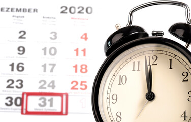 New Year calendar and alarm clock