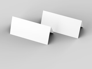 Leaflet folded to DL format - mock up - 3d illustartion