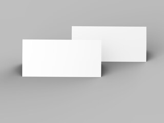 Leaflet folded to DL format - mock up - 3d illustartion