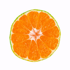Fototapeta na wymiar Green raw tangerine
