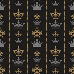 Royal Background, Seamless Pattern. Suitable for Book Cover, Poster, Logo, Invitation. Vector.