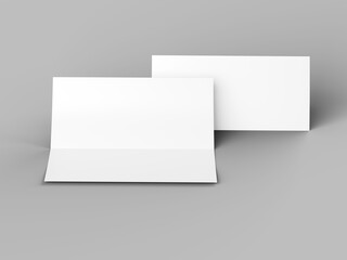 Leaflet folded to DL format - mock up - 3d illustartion