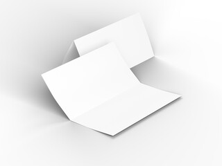 Leaflet folded to DL format - mock up - 3d illustartion