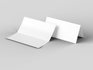 Leaflet folded to DL format - mock up - 3d illustartion